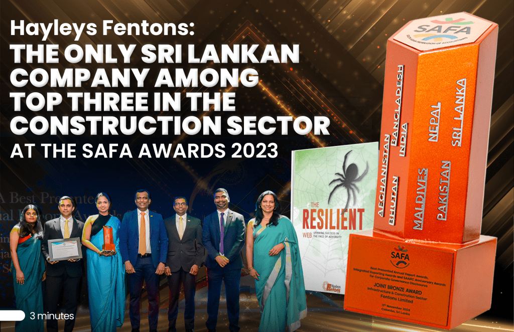 Hayleys Fentons: The Only Sri Lankan Company Among Top Three in the Construction Sector at the SAFA Awards 2023