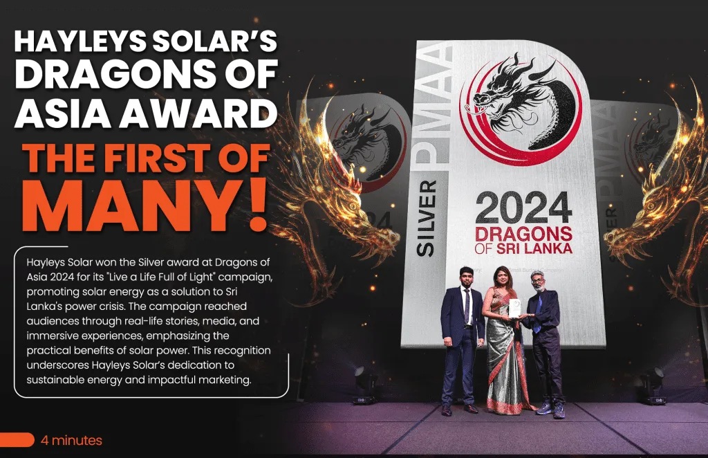 Hayleys Solar’s Dragons of Asia Award – The First of Many!