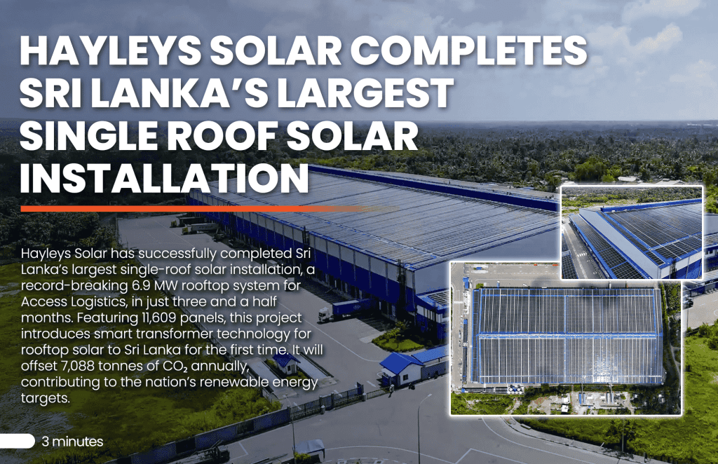 Hayleys Solar completes Sri Lanka’s Largest Single Roof Solar Installation