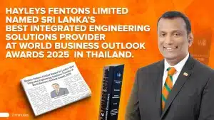 Hayleys Fentons Limited receiving the Integrated Solutions Engineering Award at the World Business Outlook Awards 2025 in Bangkok